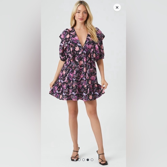 Floral Print Mini Dress, nwt, S - Picture 4 of 5